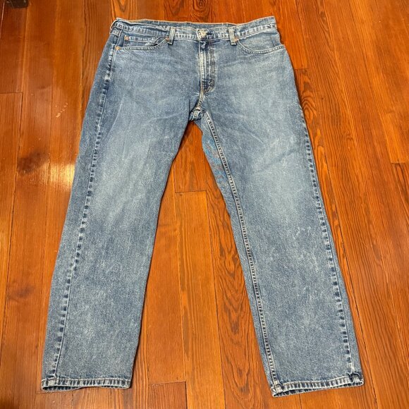 Levis 559 Jeans Mens 38x32 Blue 99% Cotton Straight Leg Med Wash Denim red tab - Picture 1 of 13